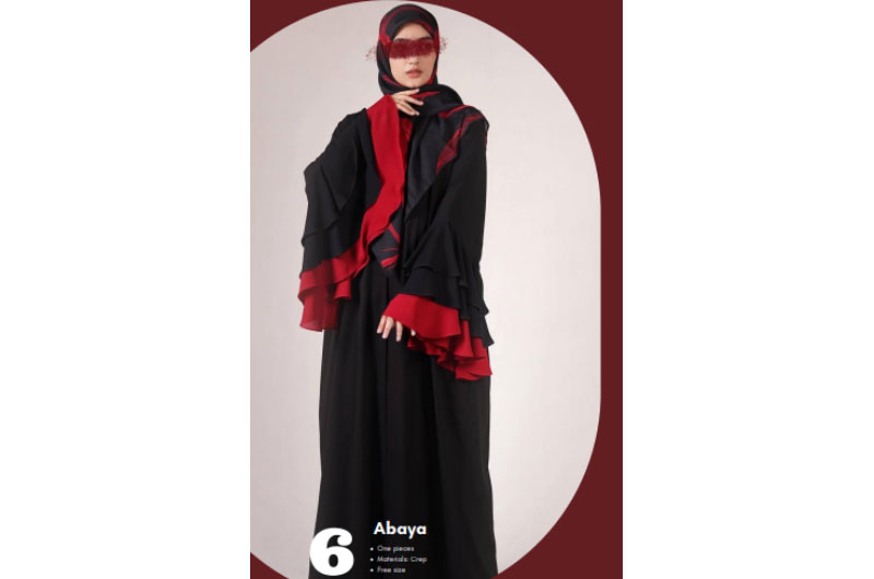 Red and black Abaya