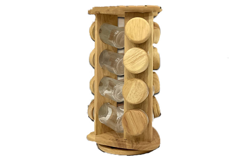 12 wooden triangular standing rotating spices